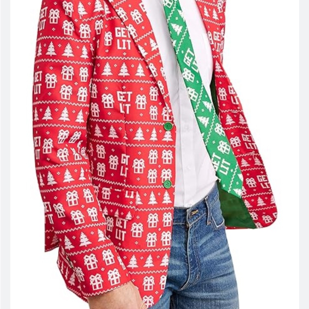 Christmas blazer jacket slim fit